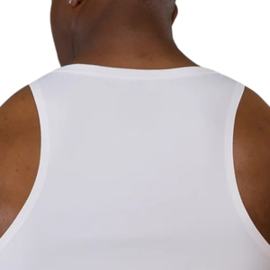 <b>Men's</b> <b>White</b> Ribbed Tank Top Lightweight Athletic Sleeveless <b>Vest</b> Stretch Fit Casual Gym Workout Summer Muscle Wear - Product Image 6