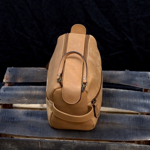 Kit de monograma Dopp de cuero genuino de estilo Vintage de alta calidad para hombre, personalizado para bolso, cierre de cremallera, padrinos de boda - Product Image 4