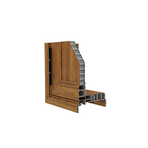 Perfil de Aluminio Serie 108 para Puertas y Ventanas con Arquitrabe Integrado 6063 T5, Marco con Acabado de Madera de Lujo, OEM y ODM - Product Image 4