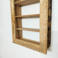Étagère murale artisanale en bois de manguier naturel, unité de présentation rustique murale à 5 niveaux, grande capacité, décoration intérieure, salon, armoire