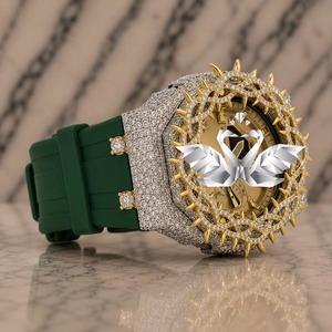 High Quality Luxury Stainless Steel Moissanite Watch for Men with Rubber Band Analog Dial - Product Image 3