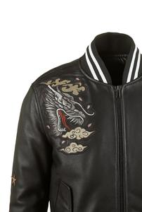 Chaqueta Bomber de Cuero para Hombre, Diseño Personalizado, Impermeable y Transpirable, Cierre de Cremallera Ecológico, Corte Regular - Product Image 3