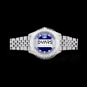 นาฬิกาข้อมือสุดหรูเหนือกาลเวลา ประดับเพชรโมอิสซาไนต์สี D ระดับความสะอาด VVS1 พร้อมกลไกอัตโนมัติ กระจกแซฟไฟร์ ดีไซน์สแตนเลสสตีล - Product Image 4