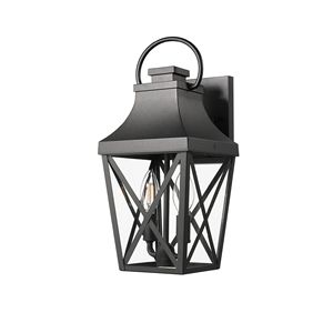 Lampada esterna impermeabile da esterno con paralume in vetro trasparente opaco nero per portico Garage porta anteriore balcone-confezione da 2 - Product Image 1