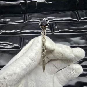 Pin de Kilt Tradicional Escocés de Mediados de Siglo, Decorativo, de Plata de Ley con Cuarzo Ahumado, 64 mm de Largo - Product Image 1