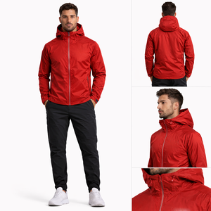 Veste coupe-vent rouge personnalisée pour hommes – Légère, résistante au vent, style streetwear, fournisseur en gros aux États-Unis - Product Image 5