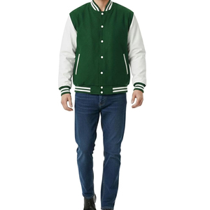 แจ็คเก็ตวาร์ซิตี้แบบกำหนดเองสำหรับผู้ชาย ผ้าขนสัตว์ผสม แขนหนัง ปักโลโก้ แจ็คเก็ตเบสบอลแบบ Letterman ขายส่งจำนวนมาก - Product Image 5