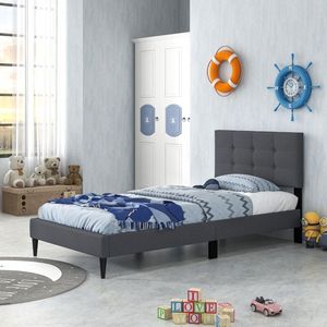 Letto matrimoniale imbottito con testiera capitonné, stile moderno - Product Image 3