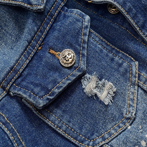 Veste en jean pour homme avec logo personnalisé, veste en jean vintage délavée, veste en jean décontractée streetwear, fabricant en gros - Product Image 4