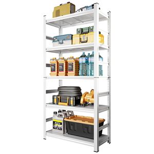 Scaffale di Stoccaggio Regolabile in Altezza da 71 Pollici, Unità a Cinque Ripiani per Garage con Capacità di 2000 Libbre, Pannelli Resistenti ai Graffi e all'Usura - Product Image 2
