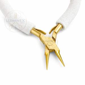 Pro Supplier Premium Gold White Finishing Grounded Needle Nose Pliers 5 Inch Stainless Steel Precision Jewelry <b>Tool</b> ESD <b>Safe</b> - Product Image 3