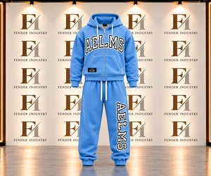 Ensemble de survêtement personnalisé pour homme en polaire avec sweat à capuche zippé et pantalon de jogging imprimé lettres, style streetwear, deux pièces, respectueux de l'environnement - Product Image 1