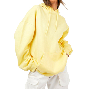 Vestido con Capucha para Mujer, Color Sólido, Manga Larga, Tejido de Algodón, Transpirable, Informal, para Otoño, con Bolsillos, Sudadera con Capucha para Mujer - Product Image 1