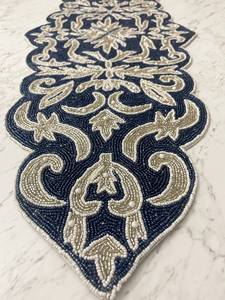 Handmade Beaded Embroidered <b>Table</b> <b>Runner</b> Floral <b>Placemats</b> Custom <b>Table</b> Linen for Home Wedding Hotel Banquet - Product Image 2