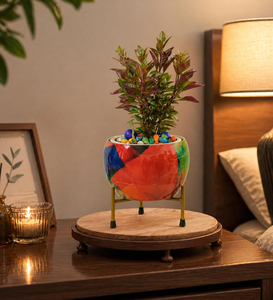 Maceta Decorativa Pitalnagi Meenakari Hecha a Mano, Contenedor de Metal para Plantas de Interior y Exterior, Jardín, Balcón, Patio, Sala de Estar - Product Image 6
