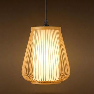 Lampe de plafond en bambou tissé sur mesure, économie d'énergie, commande sans fil, hauteur réglable, luminaire suspendu pour salon - Product Image 4