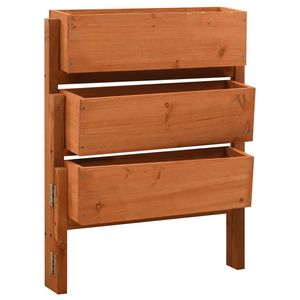 Pot de fleurs et jardinière pliable moyen en bois de sapin massif, orange - pour usage intérieur/extérieur - Product Image 1