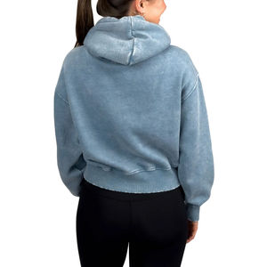 Sweat à capuche unisexe personnalisé en molleton 450 GSM, haute qualité, zippé, coupe classique, délavé à l'acide, 100% coton, devant écologique, coupe ample, hiver - Product Image 2