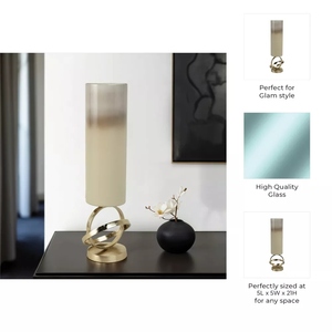 Latest design <b>glass</b> metal candle holder hurricane candle holder decorative candle stand table decor home decor customization - Product Image 4