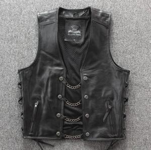 Classic High Quality <b>Brown</b> Suede Cowboy <b>Vest</b> | Men's Casual High Street Leather Outerwear Breathable Quick Dry Winter - Product Image 4