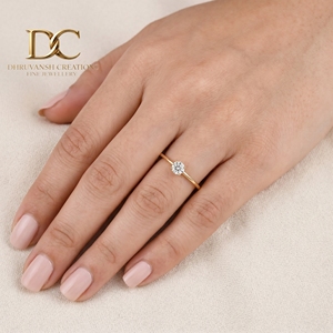 Elegante Anillo de Oro Sólido de 14 Quilates con Diamantes Cultivados en Laboratorio, Certificado IGI, Joyería para Mujer, Corte Brillante Redondo, Regalo Especial - Product Image 5