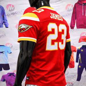 Maillot de football américain OEM, taille plus, séchage rapide, respirant, tissu 100% polyester, personnalisé, sublimé, brodé, pour joueur - Product Image 3