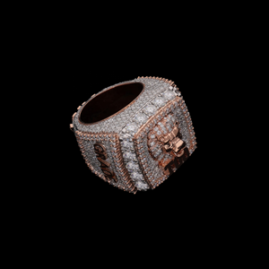 Anillo de Plata 925 con Baño de Oro Rosa, Diamantes Cultivados en Laboratorio y Moissanita, Diseño de Cabeza de León, Estilo Hip Hop, para Hombre, Color D, para Fiestas - Product Image 2