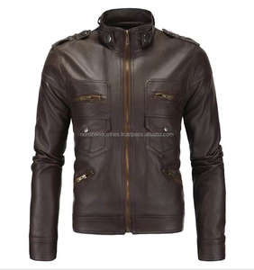 Chaqueta de Motocicleta de Cuero de Piel de Oveja Real de Alta Calidad para Hombre, Servicio OEM de Proveedores Chinos - Product Image 2