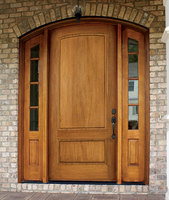 Porte latérale minimaliste en bois massif de teck et de chêne de qualité supérieure, haute durabilité, isolation phonique, surface finie, pour villa