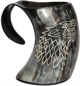 Drinking Horn Top Quality Buffalo Horn Glass Viking Drinking Horn Mug /Beer Cow Horn Cup/glass With Brass Rim at Low Price - Product Image 2