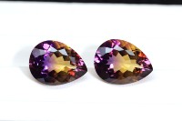 Magnífica Gema de Ametrina Bio Color Facetada - Ametrina Bio en Forma de Pera - Piedra Sintética Suelta de Excelente Calidad