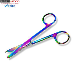 Suture Stitch Scissors 4.5" Straight Manual Multicolor Rainbow <b>Titanium</b> Coating Premium Quality Stainless Steel General Surgery - Product Image 1