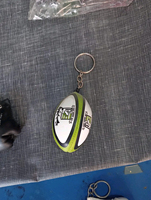 Porte-clés de rugby promotionnel en acier inoxydable de qualité supérieure, taille personnalisée, design réglable, impression numérique, logo personnalisé, OEM