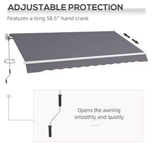 Toldo Retráctil Manual de 3.6m x 3m, Protección Solar para Exteriores, Diseño Versátil Ajustable, Material de PVC, 5m Máx. para Terrazas - Product Image 6