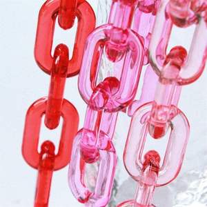 Cadena de eslabones de resina para colgar en la pared, decoración del hogar, arte moderno, rojo, rosa, forma irregular, cadena de eslabones artesanales. - Product Image 1