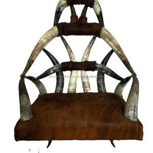 Chaise en corne de boeuf africain Buffalo Mobilier unique Déclaration de design Décoration contemporaine Sièges artistiques Chaise luxueuse Sculptural