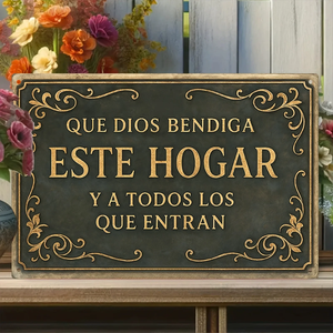 Nuevo Regalo Cristiano para <span class=keywords><strong>el</strong></span> Hogar 2026, Arte de Pared Rústico Vintage de Aluminio de 8x12 Pulgadas con Impresión UV, en <span class=keywords><strong>Español</strong></span>: Dios Bendiga Este Hogar - Product Image 4