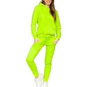 Women's Winter Hooded Tracksuits Cropped Pullover <b>Set</b> Customizable Regular Fit Distressed Acid Wash Solid 100% Cotton <b>Jogger</b> - Product Image 1