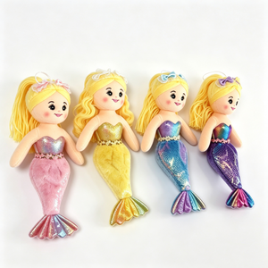 customized Mermaid plush <b>doll</b> set, shiny sequin tail mermaid stuffed toy, princess mermaid,blonde yarn hair mermaid rag <b>doll</b> - Product Image 6