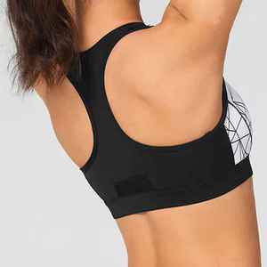 เสื้อชั้นในกีฬาแบบดันทรงสำหรับผู้หญิง ไซส์ผู้ใหญ่ รองรับแรงกระแทกสูง เหมาะสำหรับโยคะและฟิตเนส มีโลโก้ด้านหน้า แห้งเร็ว ระบายอากาศได้ดี ดีไซน์แบบ Racerback - Product Image 3