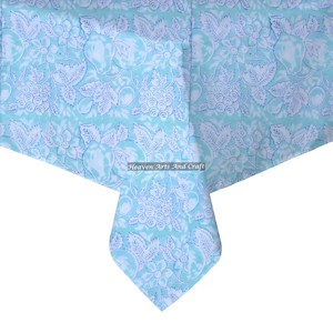 Cotton Block Printed Square Dining <b>Table</b> <b>Linen</b> <b>Cloth</b> Custom <b>Table</b> Cover Best Price Tablecloth for Home or Commercial Use - Product Image 2