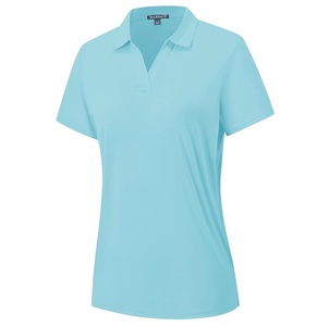 Haut de sport décontracté pour femme, bleu ciel, à manches courtes, couleur unie, respirant, en jersey compressé, séchage rapide, tricoté - Product Image 1