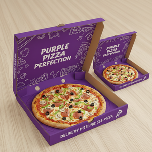 กล่องพิซซ่าพิมพ์ลายตามสั่ง กล่องบรรจุภัณฑ์แบบกำหนดเองสำหรับร้านพิซซ่า ร้านอาหาร และบรรจุภัณฑ์สำหรับส่งอาหาร - Product Image 6