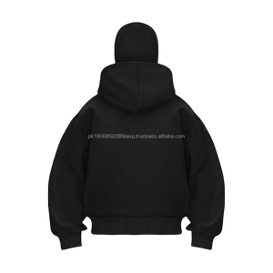 เสื้อฮู้ดสตรีทแวร์ผ้าฟลีซ 450 แกรม ซิปเต็มตัว สไตล์ฮิปฮอป แบบสองชั้น หนานุ่ม ทรงโอเวอร์ไซส์ พร้อมฮู้ดคลุมหน้า สำหรับผู้ชาย - Product Image 2