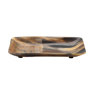 Plateau en corne de buffle avec logo personnalisé, plateau décoratif de mariage moderne fait à la main de luxe - Product Image 1