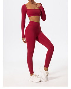 Conjunto Deportivo de Yoga sin Costuras para Mujer, Cintura Alta, Transpirable, Elástico, Estilo Cupido, Leggings para Entrenamiento - Product Image 6