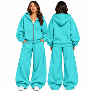 Nuevo Conjunto Deportivo de 2 Piezas para Mujer, Sudadera con Cierre y Pantalones Deportivos Holgados, Ropa de Invierno - Product Image 2