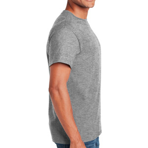 Black Custom Men's T-Shirts Short Sleeve O-Neck Cotton Worsted Fabric Front Logo Formal Style Loose Fit Anti-Pilling Summer Wear - Product Image 2