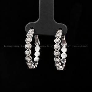 Pendientes de Aro con Diamantes de Moissanita Redondos de 0.40 CTW, Plata 925, Aros Clásicos con Diamantes, Joyería Minimalista para Uso Diario, Regalo de Aniversario - Product Image 5