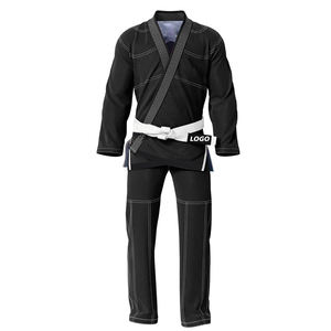 Kimono BJJ Unisexe en Polyester et Coton, Couleur Noire avec Ceintures Blanches, Tissu Doux de Qualité Supérieure, Nouvelle Arrivée pour les Arts Martiaux - Product Image 1